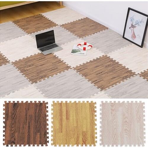 Wood Grain Puzzle Foam Floor Mat Baby Play Mat Bedroom Thickening Soft Stitching Floor Living Room Crawling Carpet Decoration