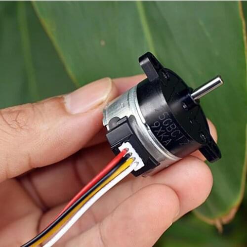 Two-phase Four-wire Stepper Motor Strong Magnetic 25mm Stepper Motor with Metal Gear, Reduction Ratio 1:12, Step Angle 15 Degree