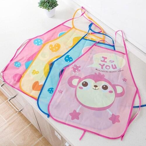 Cartoon Children Eating Apron Kit Waterproof Anti-dressing Set with Sleeves Child Drawing Play Painting Gown Kids Baby Small Bib