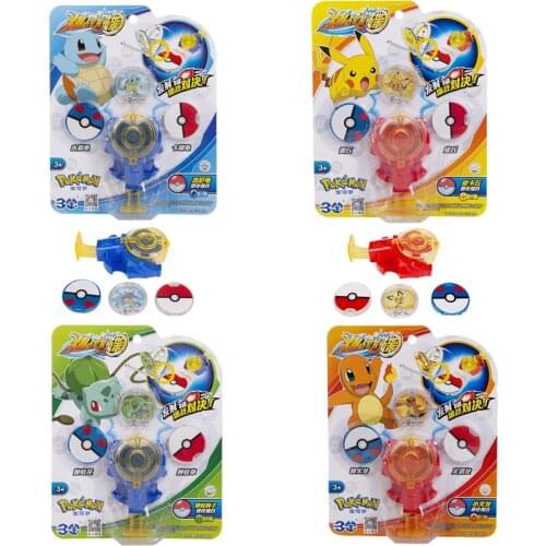 Pokemon Anime Figure Pikachu Charmander Bulbasaur Squirtle Launcher Toy Monster Battle Table Game Action Doll Model Gift