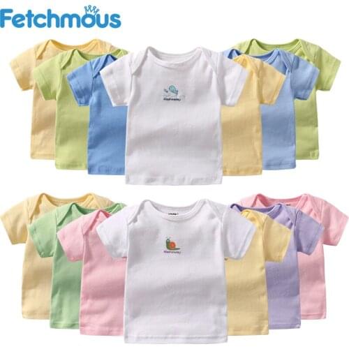 Newborn T-Shirt 7-Piece Set 100% Cotton Infant Clothes Short Sleeves Summer Tops for 0-6M Baby Boy Girl Cute Bebe Clothing Suit