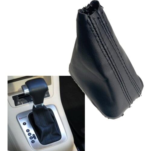 Chrome & Leather Automatic Car Shift Gear Knob Lever Gaitor Boot For VW Tiguan 2007 2008 2009 2010 2011