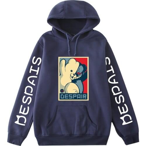 Danganronpa Hoodies Japanese Game Cosplay Kawaii Print Sweater Pullover Hooded Pocket Unisex Rope Couple Streetwear Sweatshirts