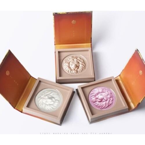 Embossed Lion Head High Gloss Powder Concealer Repair Natural Nude Makeup Brighten Skin Tone Whitening