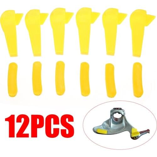 Mayitr 12pcs Yellow Plastic Tyre Tire Changer Mount Demount Duck Head Insert Rim Protector Accessories Tool