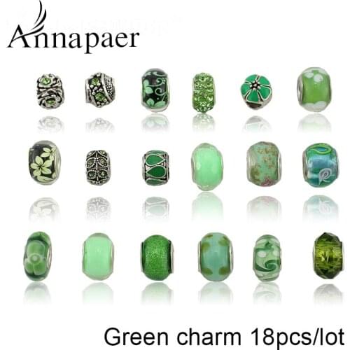 Fashion 18pcs/Lot Jewelry Clips Crystal Beads Alloy Charm European Flower Stopper Bead Fit Pandora Bracelets & Bangles For Women