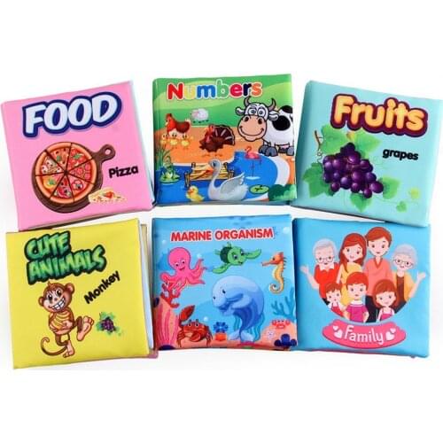 Baby Marine Animal Learning Activity Soft Cloth Book Kids Early Educational Toys Soft Cloth Learning Cognize Book Quiet Book Toy