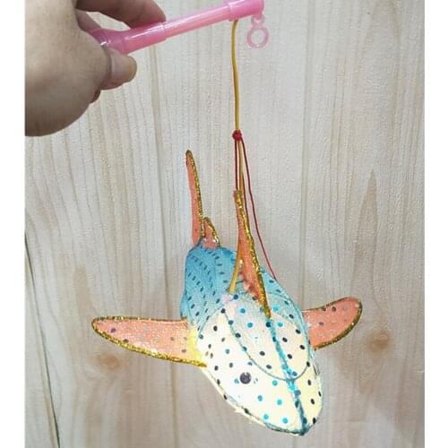 Novel and Funny Toy Handmade Iron Satin Lantern Childrens Hand-held Luminous Goldfish Ancient Lantern Festival Performance Prop