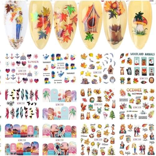 New arrived 3D Valentin Nail Stickers Decals Animal Anchor Mixed Style Adhesive Stickers Nail Art Decoration Z0354