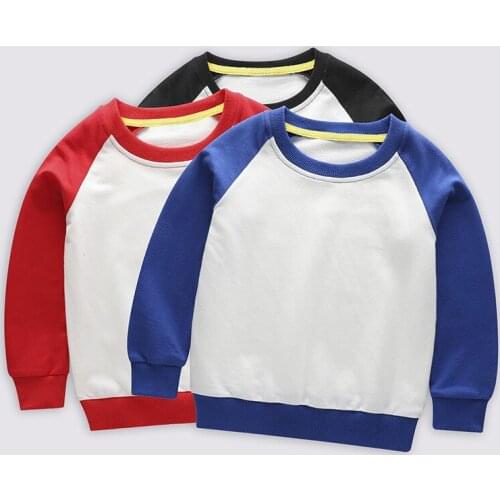DE PEACH Autumn Baby Boys Loose Sweatshirts Kids Pullover Tops Girls O-Neck Shirts Children Cotton Patchwork Bottoming Clothes