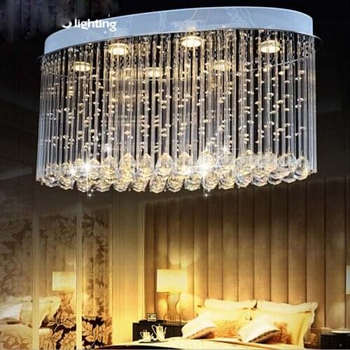 Simple oval bedroom lamp living room crystal ceiling lamp creative restaurant dining room lamp LED Chandelier
