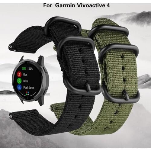 For Garmin Vivoactive 4 Nylon Watch Band Strap Huawei Watch GT GT2 46mm/ Xiaomi Huami Amazfit GTR 47mm Smart Bracelet