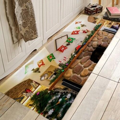 Christmas Rug 3D RUG Hallway Carpets and Rugs for Bedroom Living Room Carpet Kitchen Bathroom Anti-Slip Floor Mats 3D Mat