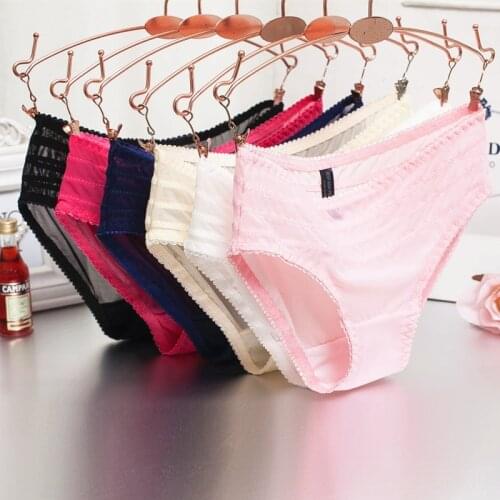 Sexy Transparent Mesh Girls Panties, Stretch Belly Briefs, Seamless Lace Panties Women Underwear Women Panties Sexy