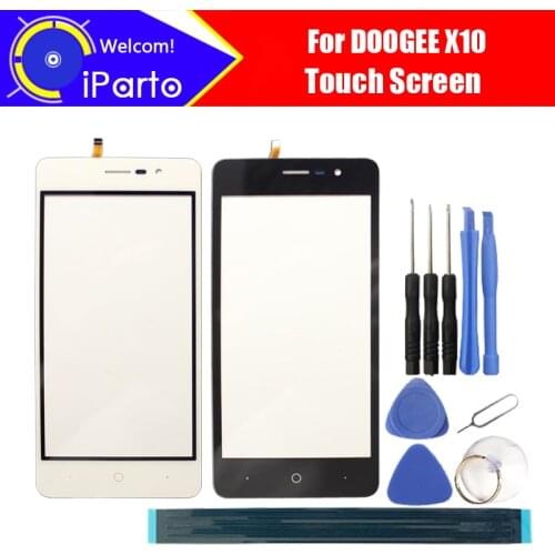 5.0inch DOOGEE X10 Touch Screen Glass 100% Guarantee Original New Glass Panel Touch Screen For X10 + tools+Adhesive