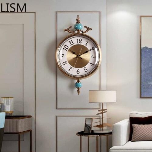 Modern Design Nordic Art Wall Clock Luxury Living Room Decoration Light Luxury American Fashion Metal Ceramic Reloj De Pared