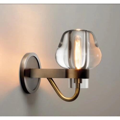 Loft glass wall sconces bed wall lamp crystal lampes suspendues crystal wood bedroom corridor wall lamp bedside wall lamp