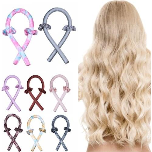Heatless Curling Rod Headband Curler Ribbon Silk Girls No Heat Soft DIY Hair Styling Bun Tools Twist Hair Accessories Women