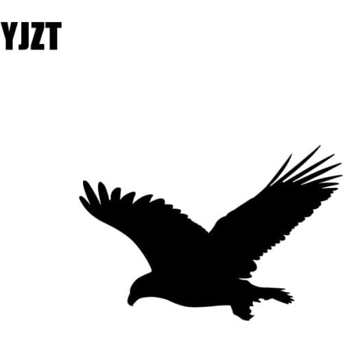 YJZT 16.6CM*10.9CM Fun Eagle Bird Vinyl Car Window Sticker Black/Silver Decal Car-styling C11-1078