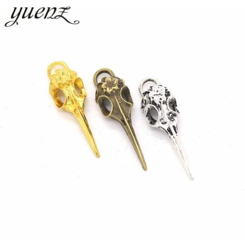 YuenZ 4pcs 3 colour Antique Silver color animal Bird head Charm fit for Bracelets Necklace DIY Metal Jewelry Making 41*12mm D502