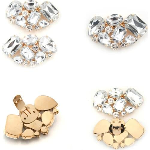1Pc Metal Material Bridal Wedding High-heel Shoes Clips Shoe Accessories Shoe Clip Crystal Rhinestone Charm Decoration