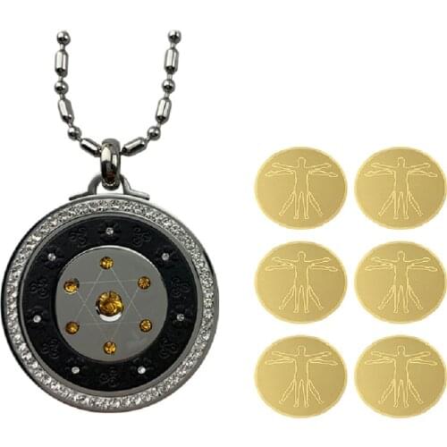 1 Spiritual Oigonite EMF Protection Fashion Pendant Necklace and 6 Anti Radiation Sticker for Cell Phone