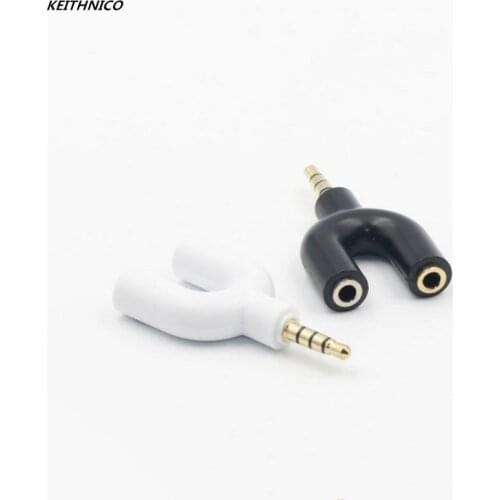 KEITHNICO 1PC 3.5mm U Shape Stereo Jack Audio Headset Connector Adapter for iPhone 6 5 Xiaomi Redmi 4x Headphone