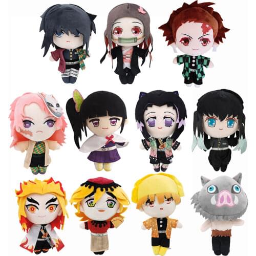10/Lot Kimetsu no Yaiba Nezuko Tanjirou Douma Makomo Kochou Shinobu Cosplay 20CM Plush Stuffed Toys