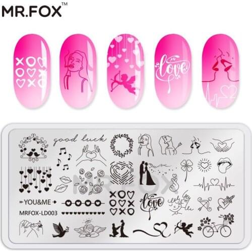 12.5*6.5cm Nail Stamping Plate Valentines Day Series Manicure Stencils Nail Art Image Template Tool