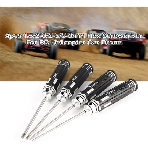 2019 4pcs Hex Screwdriver Set 1.5 2.0 2.5 3.0mm White Steel Tools Kit For RC Helicopter HSP Traxxas Car Racing Drone Aircraft