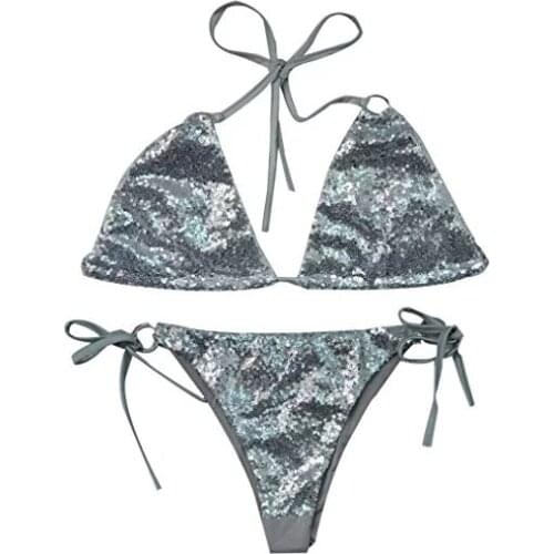 2021 Bling Rhinestone Mini Bikini Female Swimsuit Women Swimwear Two-pieces Bikini set Bather Bathing Suit Swim Lady