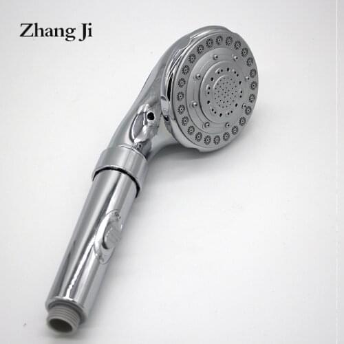 ZhangJi 4-function Shower Head Water Saving Chrome Bathroom ABS Showerhead with on/off Switch Round Handheld Sprinkler