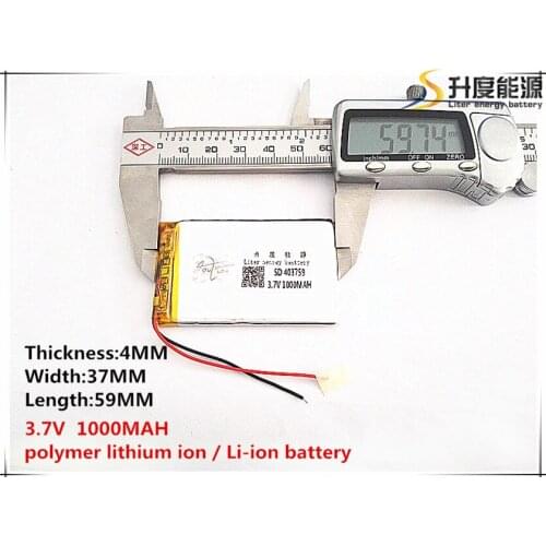 5pcs [SD] 3.7V,1000mAH,[403759] Polymer lithium ion / Li-ion battery for TOY,POWER BANK,GPS,mp3,mp4,cell phone,speaker