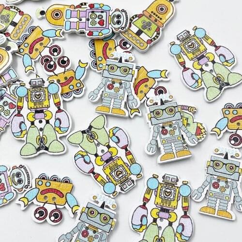 50pcs Mix Style Decoration Wood Buttons Crafts Accessories WB371