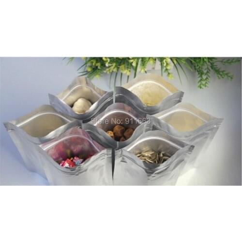 9cmx13cm*0.24mm+3cm,100pcs. Reclosable Zipper Bag, Aluminium Foil Ziplock Bag,Self -Sealed Plastic Ziplock Bag