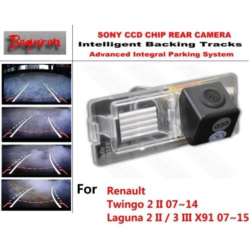 For Renault Twingo 2 II Laguna 2 II /3 III X91 CCD Car Backup Parking Camera Intelligent Tracks Dynamic Guidance Rear ViewCamera