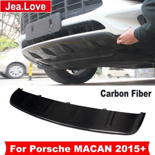 Real Carbon Fiber Front Lip Bumper Shovel Guards Car Protector Rear Decoration For Porsche MACAN 2015 Year Up Modification