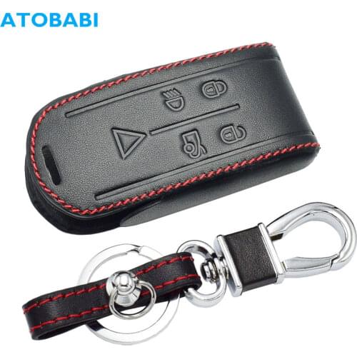Genuine Leather Car Key Case For Jaguar XK XF XJ8 XK8 XRR 2007-2011 2012 2013 Remote Skin Protection Cover Bag Holder Protector