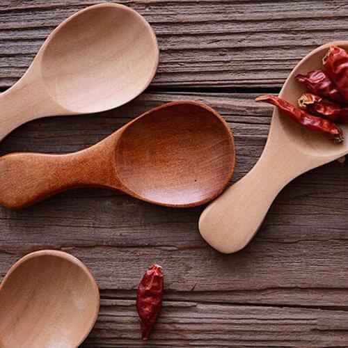 Wooden Seasoning Spoon Tableware Coffee Tea Small Mini Sugar Spoon Salt Wooden Spoon Cooking Tools Kitchen Gadgets