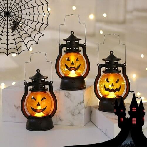Halloween Pumpkin Skeleton Oil Lamp LED Skull Head Atmosphere Pony Lantern Creative Festivals Party Bar Decoration Prop Dropship