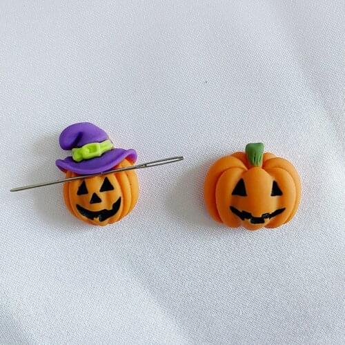 Needle Minder Halloween Pumpkin Hat Needle Holder Magnet for Modern Embroidery Cross Stitch Accessories