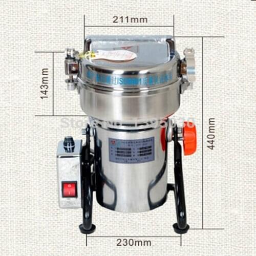 800g Swing Full Stainless Herb Grinder Gristmill Coffee Pepper Food Grinding Machine 110V/220V 1800W