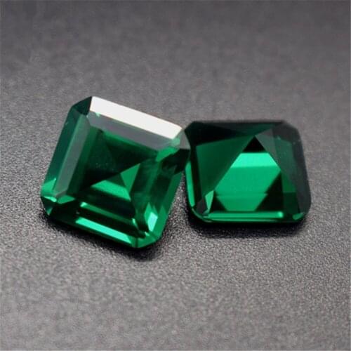 Emerald Square Faceted Gemstone Emerald Cut Rich Green Emerald Gem 12x12mm GE67
