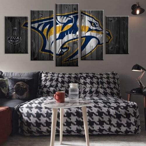 Painting Canvas Wall Art Picture Home Decoration Living Room Canvas Painting 5 Piece HD Print Ice Hockey Sport Logo Poster