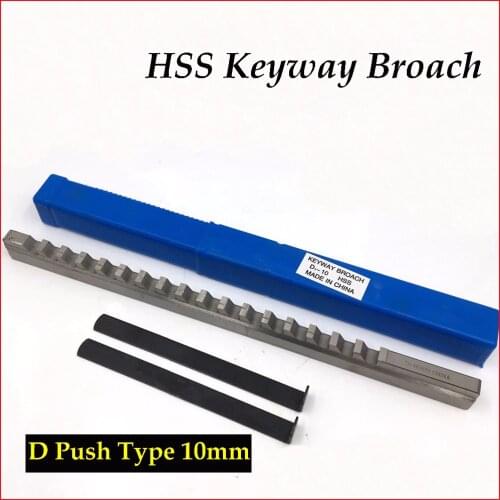 Keyway Broach Cutting Tool Metric Size 10mm D Push-Type with Shim HSS Broaching Cutting Tool for CNC Router