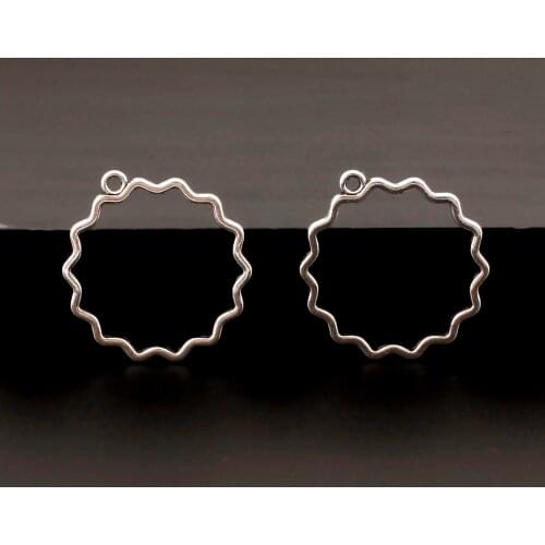 20Pcs Silver Color Large Irregular Round Charms Circle Pendant For Necklace Bracelet Jewelry Making Findings 30X28mm A58