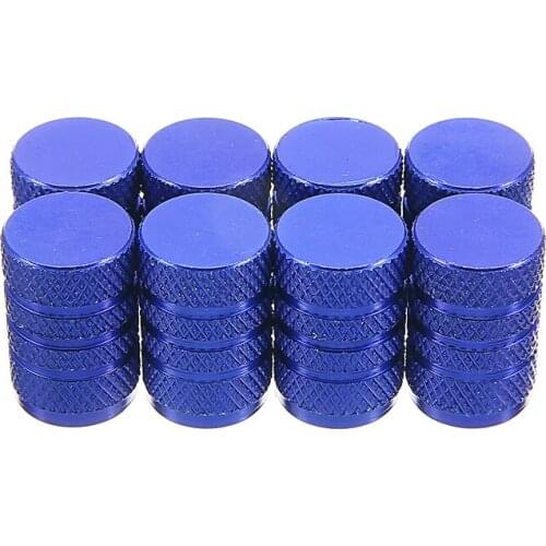 8pcs Blue Aluminum Car Wheel Tire Air Valve Caps Auto Motorcycle Airtight Tyre Tire Air Valve Cap Cover Accessories
