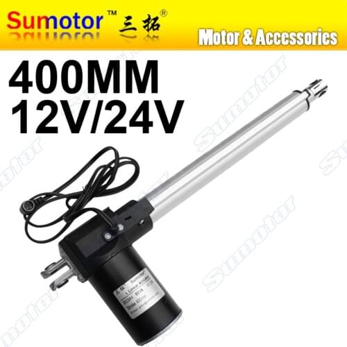 L400 16inch 400mm travel Electric linear actuator DC 12V 24V 5 10 30mm/s Heavy Duty Pusher Progressive 600 300 100Kg furniture