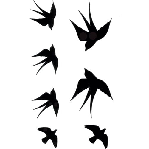 Swallow waterproof Tattoo sticker Flash Tattoos Sleeves Birds Tatuajes Temporales Temporary Tatoo Men Fake Tattoo Stickers art