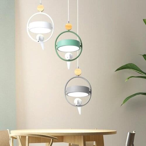Nordic restaurant chandelier modern minimalist single head bird adjustable bar LED lamp counter kitchen lamp
